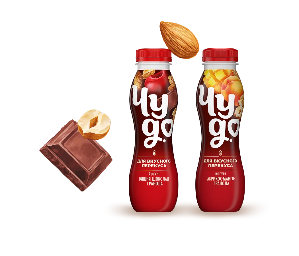 Уникальные питьевые йогурты Чудо с орехами и злаками  для вкусного перекуса