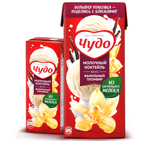Молочный коктейль ЧУДО Ванильный пломбир - купить на сайте
