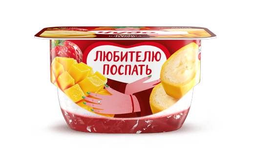 Воздушный творожок ЧУДО Банан-клубника-манго - купить на сайте